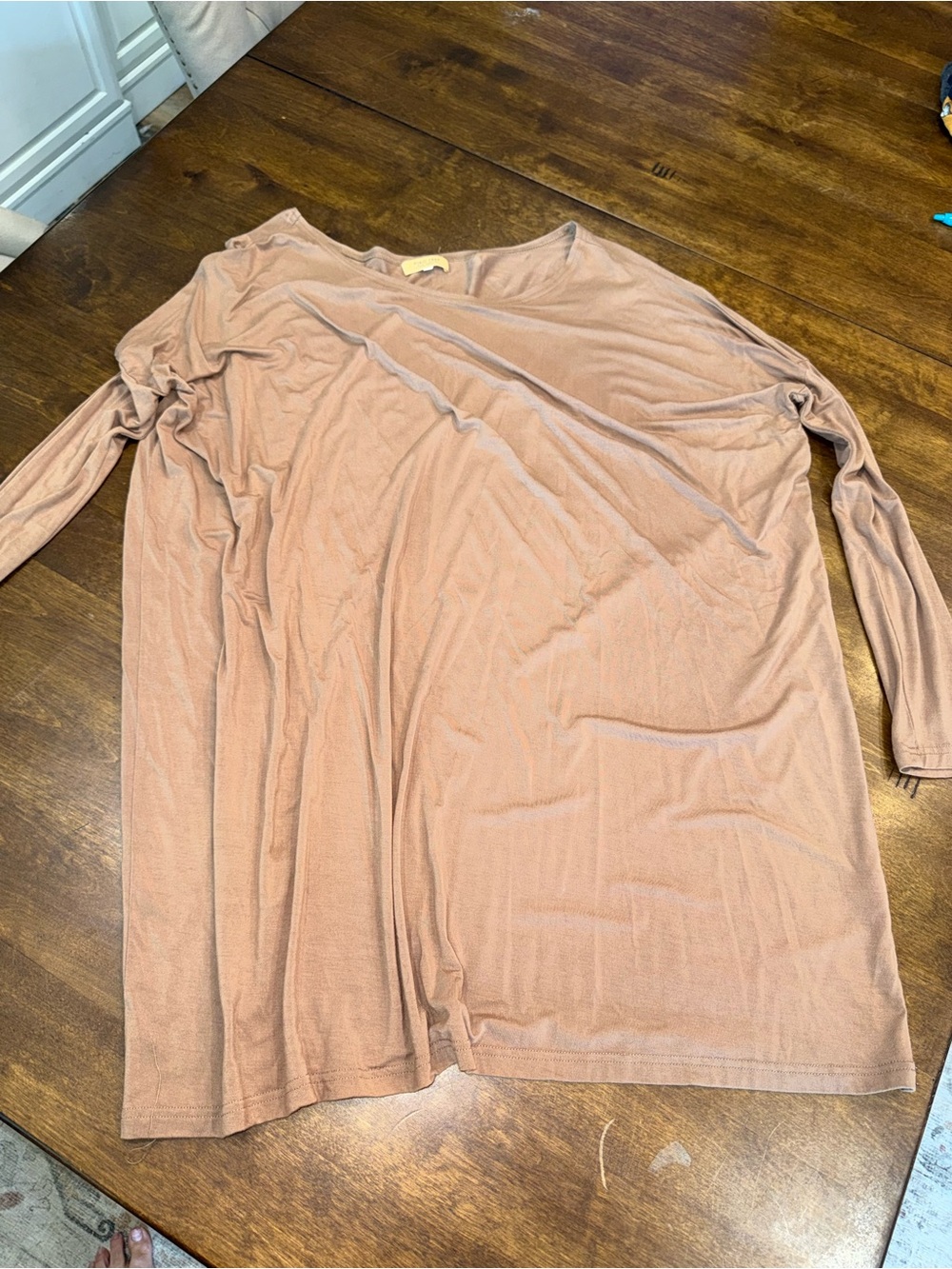 Piko 1988 Relaxed Long Sleeve Tunic Top - Tan